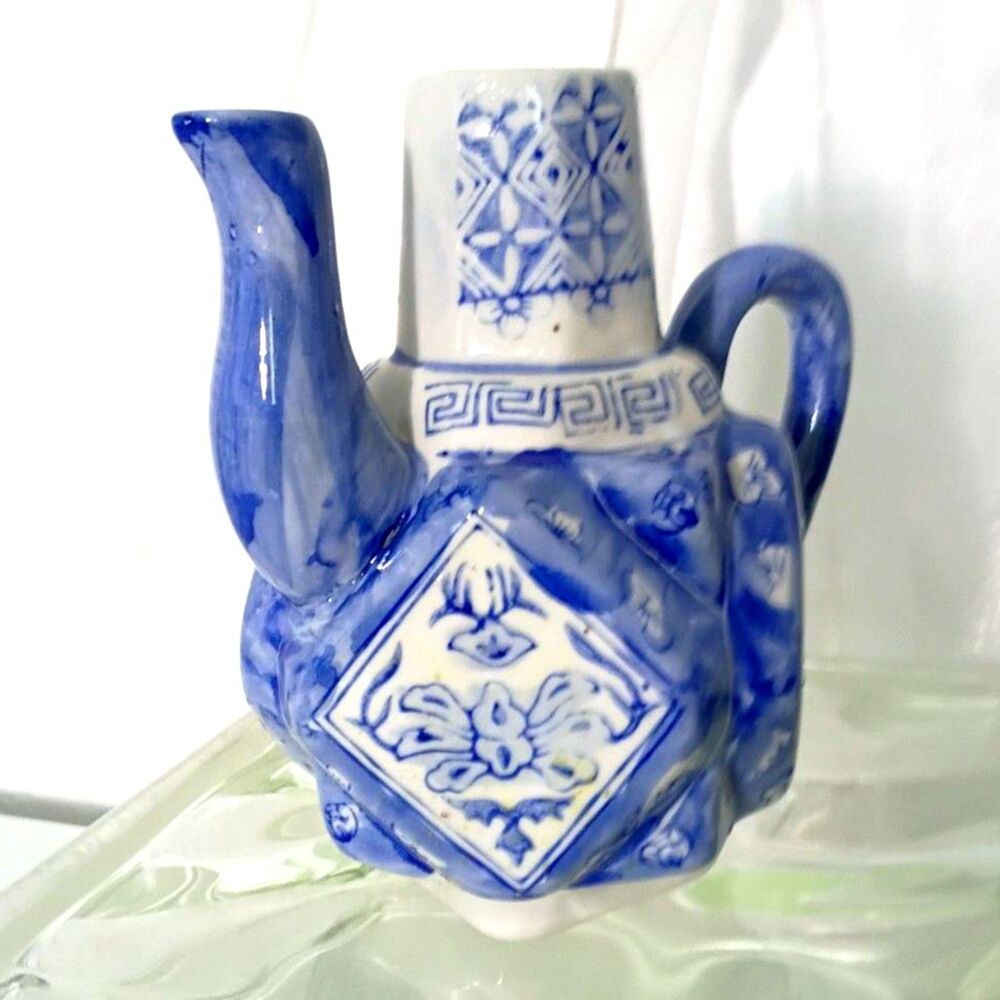 Vintage Blue & White Delft Ceramic Pitcher - Classic Dutch Floral Vase